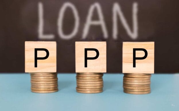 ppp or paycheck protection program business loan as coronavirus or covid 19 aid concept 179747423