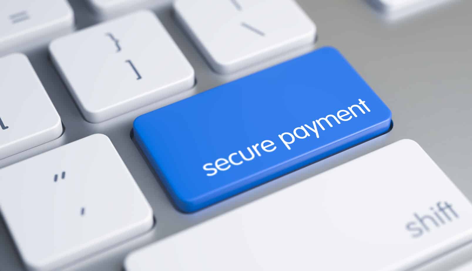 secure payment inscription on the blue keyboard key 3d 92398320 secure payment inscription on the blue keyboard key 3d 92398320