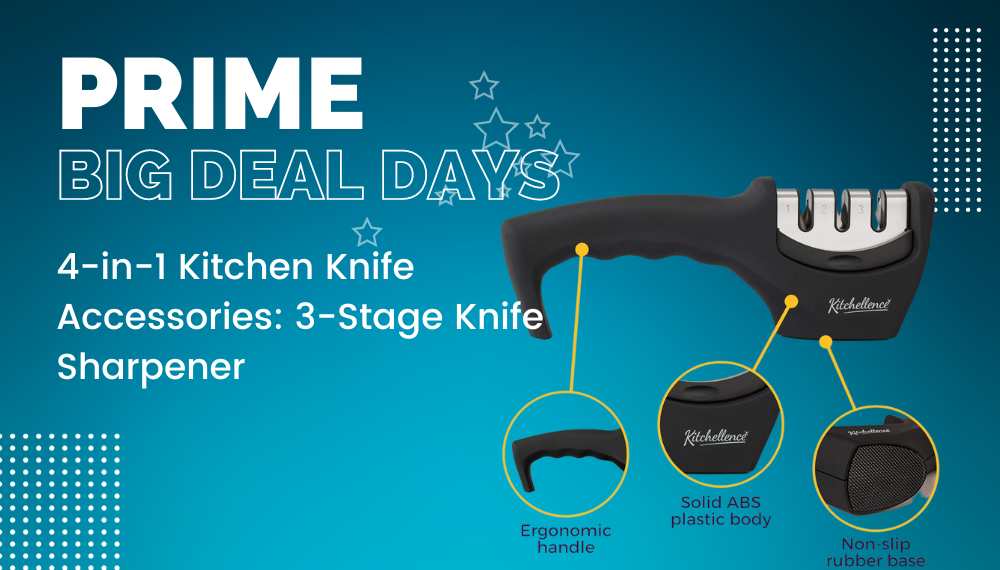 4-in-1 Kitchen Knife Accessories,3-Stage Kitchen Knife Sharpener