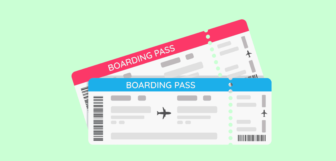 Airline boarding passes for Host Merchant Services.