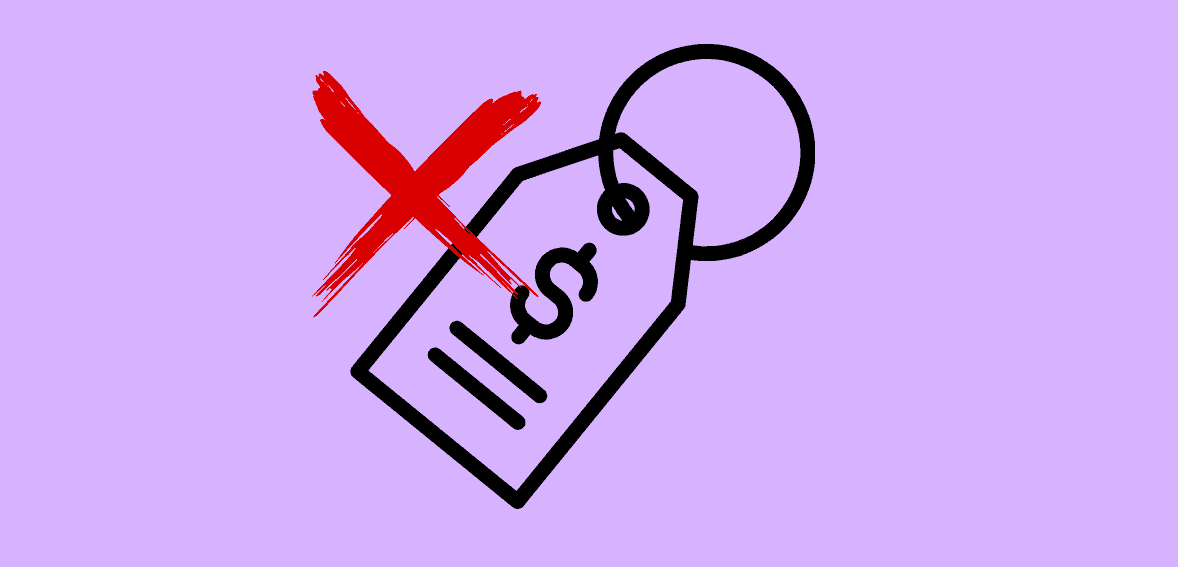 No transaction fee icon with a red cross, representing free payment processing from Host Merchant Services.