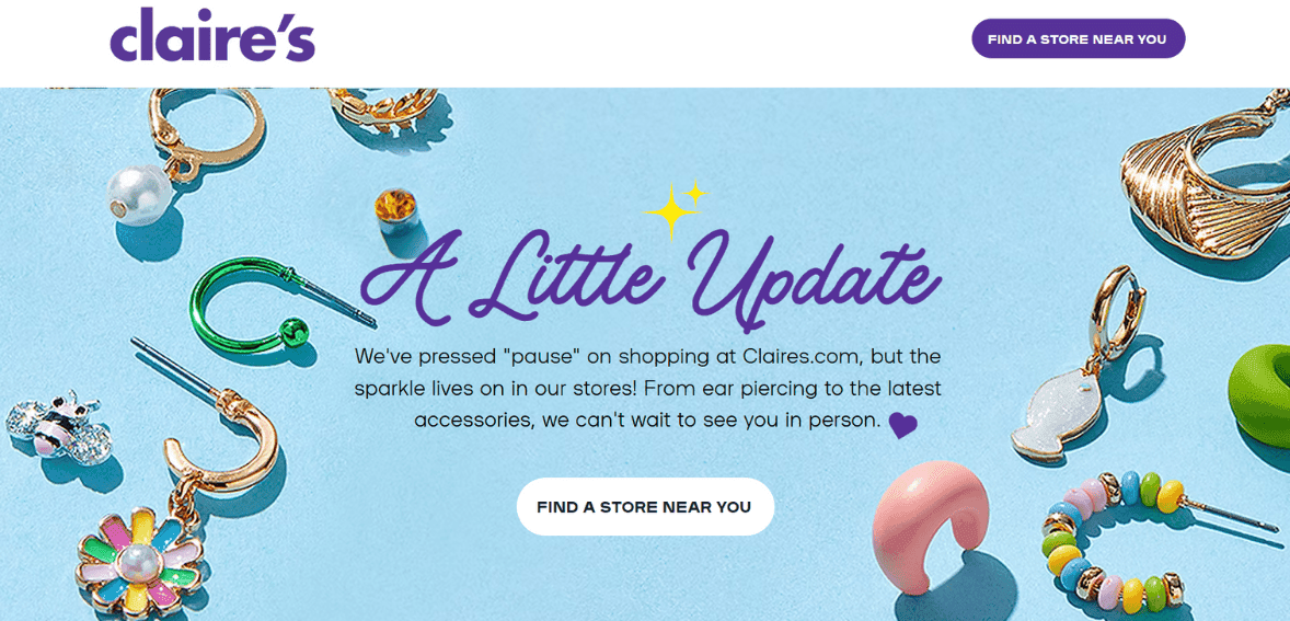 Colorful jewelry accessories displayed for online shopping at Claire's store; discover latest trends and stylish pieces.