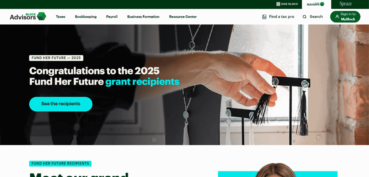 Fund her future grant recipients for small business funding and merchant services.