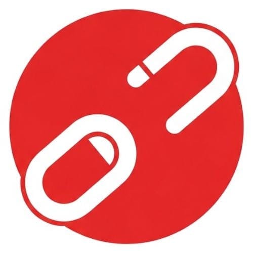 Broken link icon on red background, symbolic of web or payment connection issues, for SEO on hosting and merchant services.