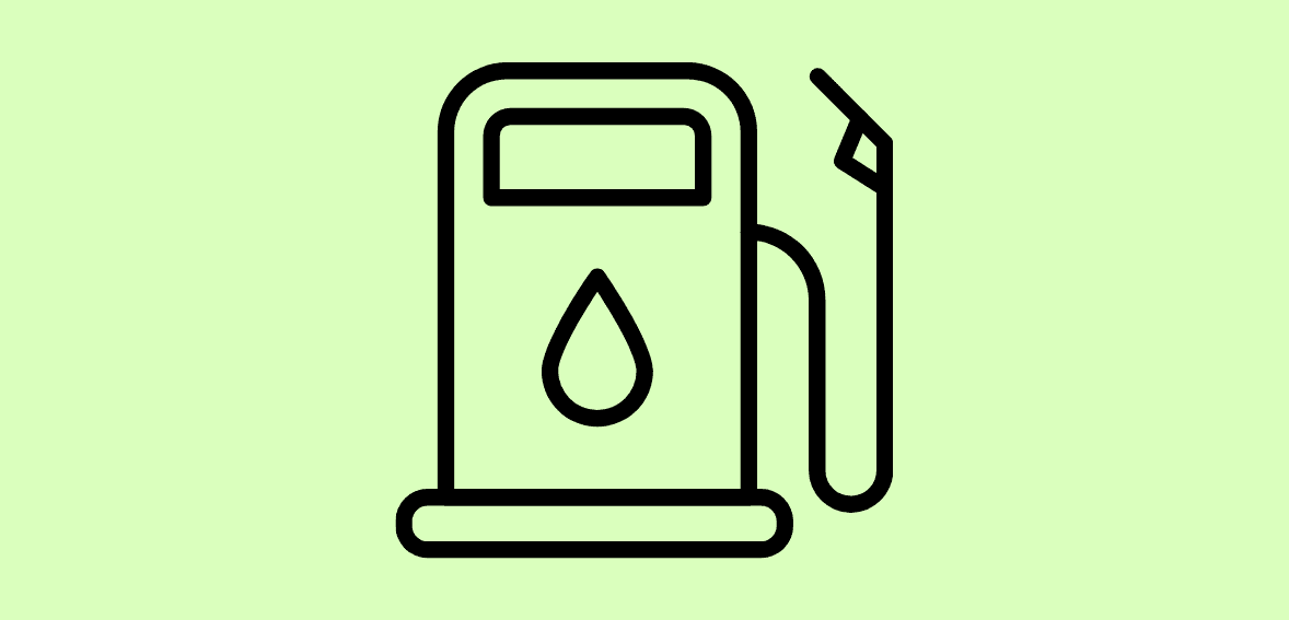 Fuel pump icon on light green background, representing fuel payment solutions by Host Merchant Services.