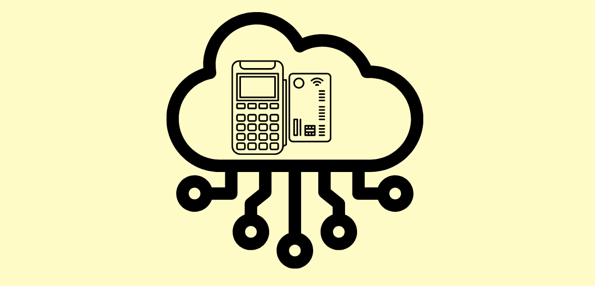 Payment processing cloud technology illustration for Host Merchant Services.
