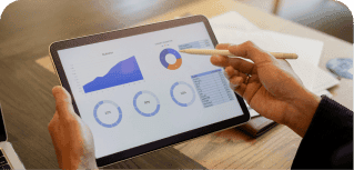 Advanced payment processing analytics on tablet for small business success.