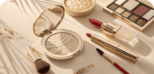Elegant makeup products and tools for beauty and skincare enthusiasts.