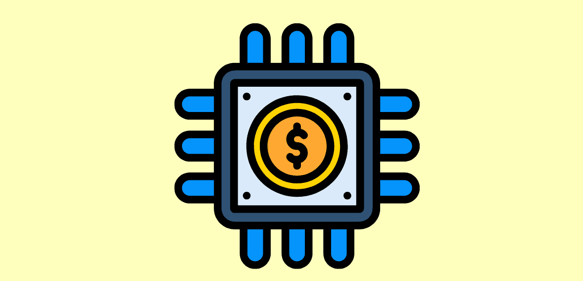 Digital payment processing chip for Host Merchant Services logo, online payment solutions.