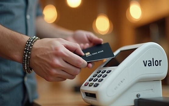 Portable credit card processing machine for seamless payment transactions.