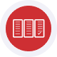 Red credit card terminal icon for payment processing and merchant services.