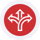 Red and white payment processing icon; secure, efficient payment solutions for businesses.