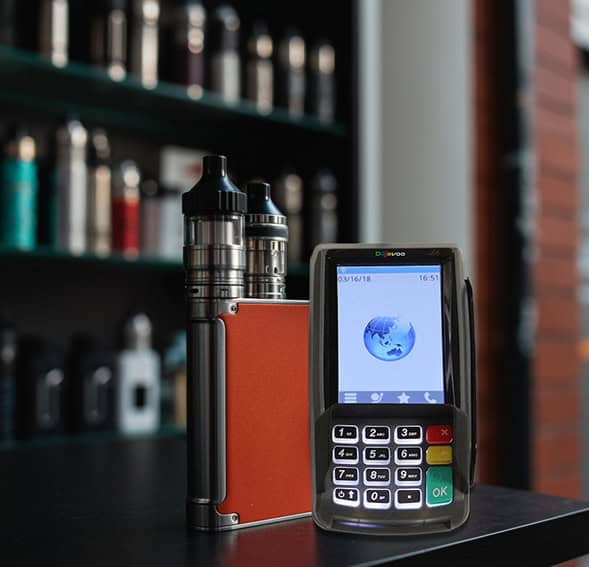 Portable credit card terminal for seamless payment processing at Host Merchant Services.