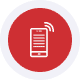Mobile payment terminal on a counter, ready for transaction.