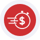 Red host merchant services logo with dollar sign and transaction lines.