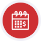 Red credit card icon representing payment processing and merchant services.