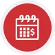 Red credit card icon representing payment processing and merchant services.