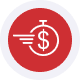 Red digital dollar sign icon representing payment processing and merchant services.