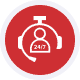 paymentprocessing icon16 Red circular icon with a 24/7 customer support symbol.