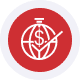 Red globe with dollar sign icon representing global payment solutions and merchant services.