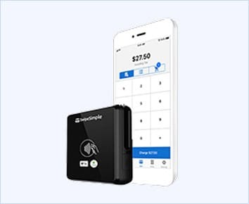 Mobile payment terminal with card reader for secure transactions.
