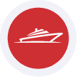Boat cruise ship on water with a red background, highlighting travel and maritime services.