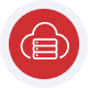 web hosting icon20 Red cloud payment processing icon for Host Merchant Services solutions.