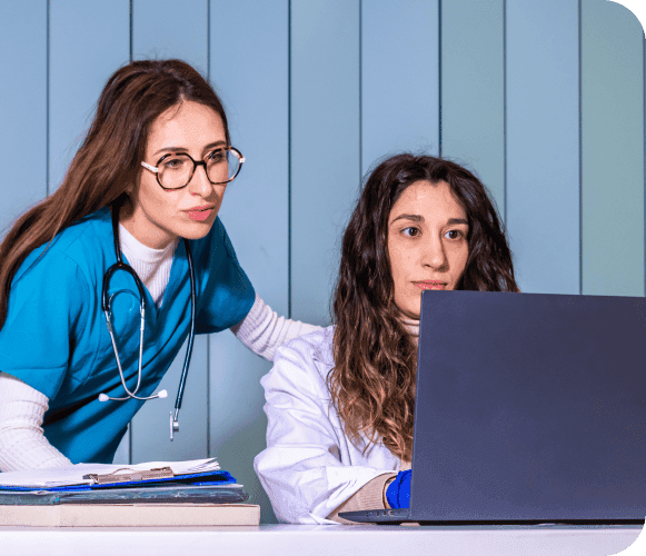 Medical professionals working together in a healthcare setting.