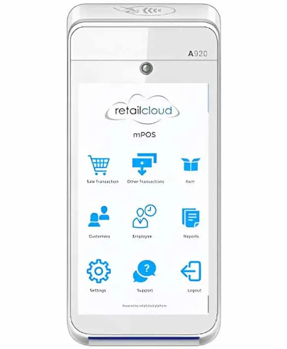 Mobile point of sale device for retail payment solutions at Host Merchant Services.