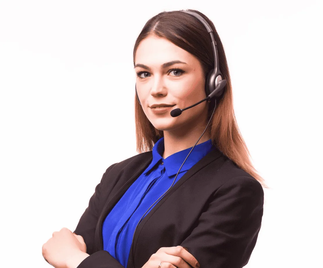 Efficient customer service representative with headset at Host Merchant Services.