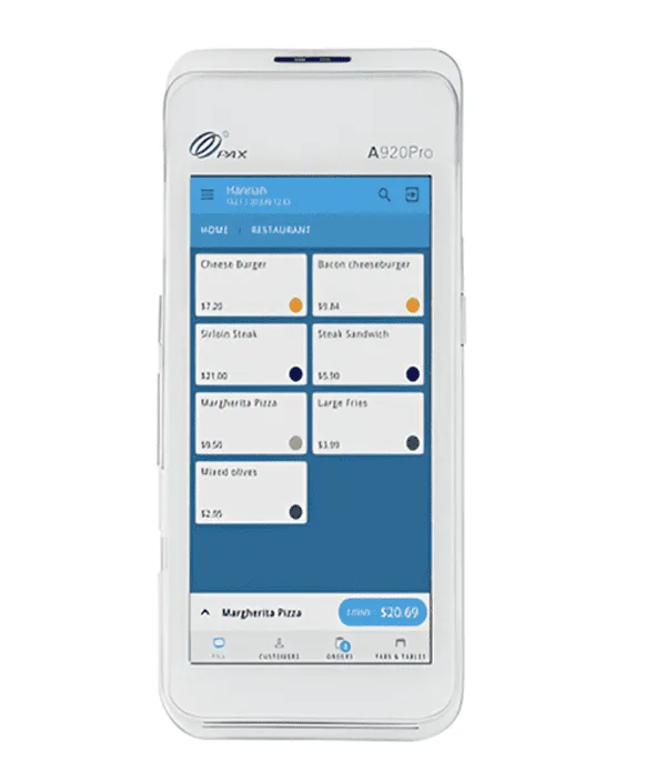 Mobile point of sale payment processing device for restaurants and retail.