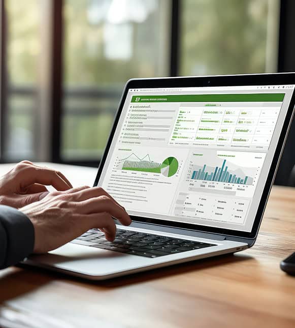 Advanced payment processing dashboard on laptop screen.