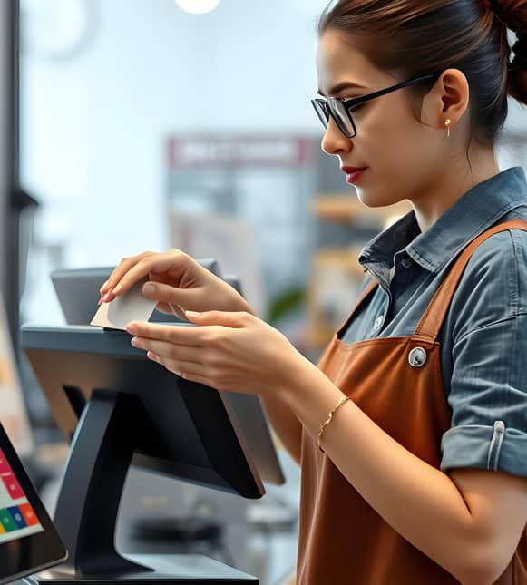 Contactless payment processing with Host Merchant Services in retail stores.