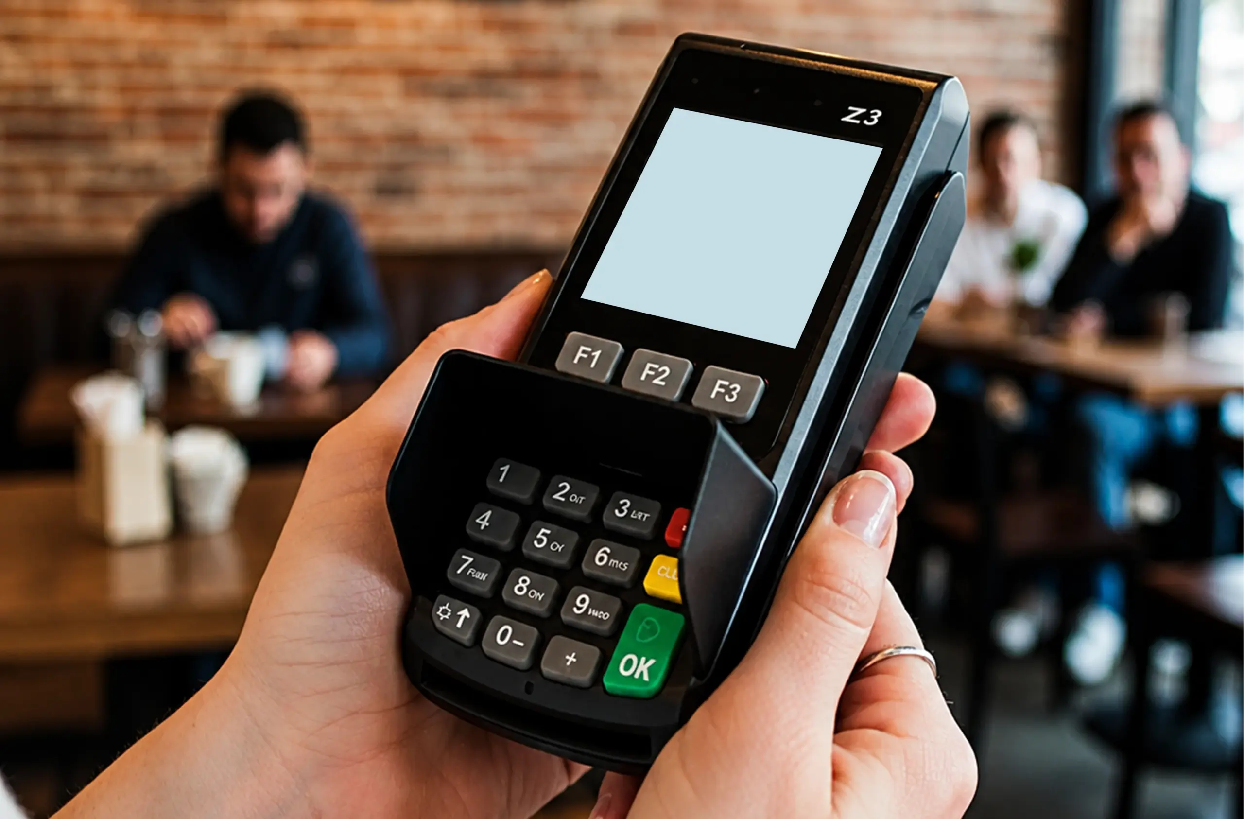 Dejavoo Z3 countertop payment terminal supporting secure pre-authorization and transaction completion