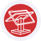 Red host merchant services logo with credit card and shopping cart icon.
