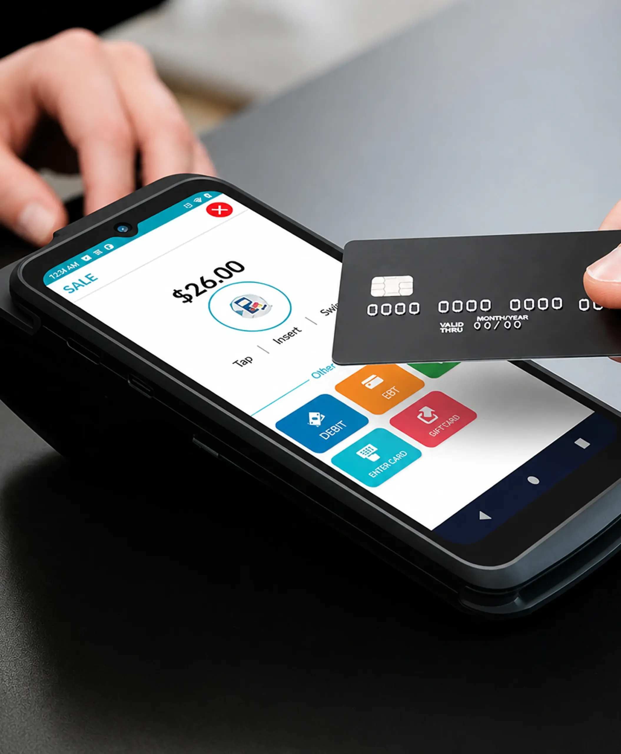 Dejavoo P8 PIN pad payment terminal supporting secure PIN debit payments, refunds, and transaction voids