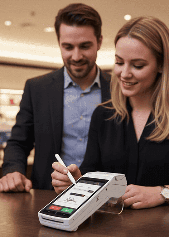 Secure mobile payment processing device, seamless transaction solutions, Host Merchant Services.