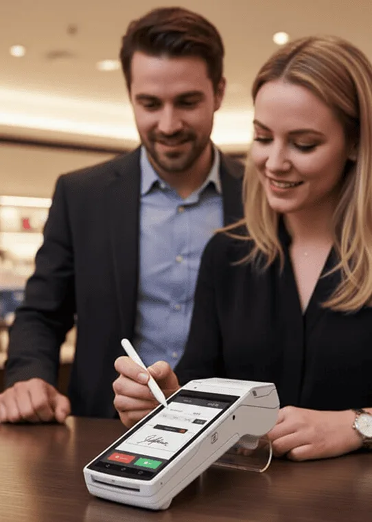 Secure mobile payment processing device, seamless transaction solutions, Host Merchant Services.
