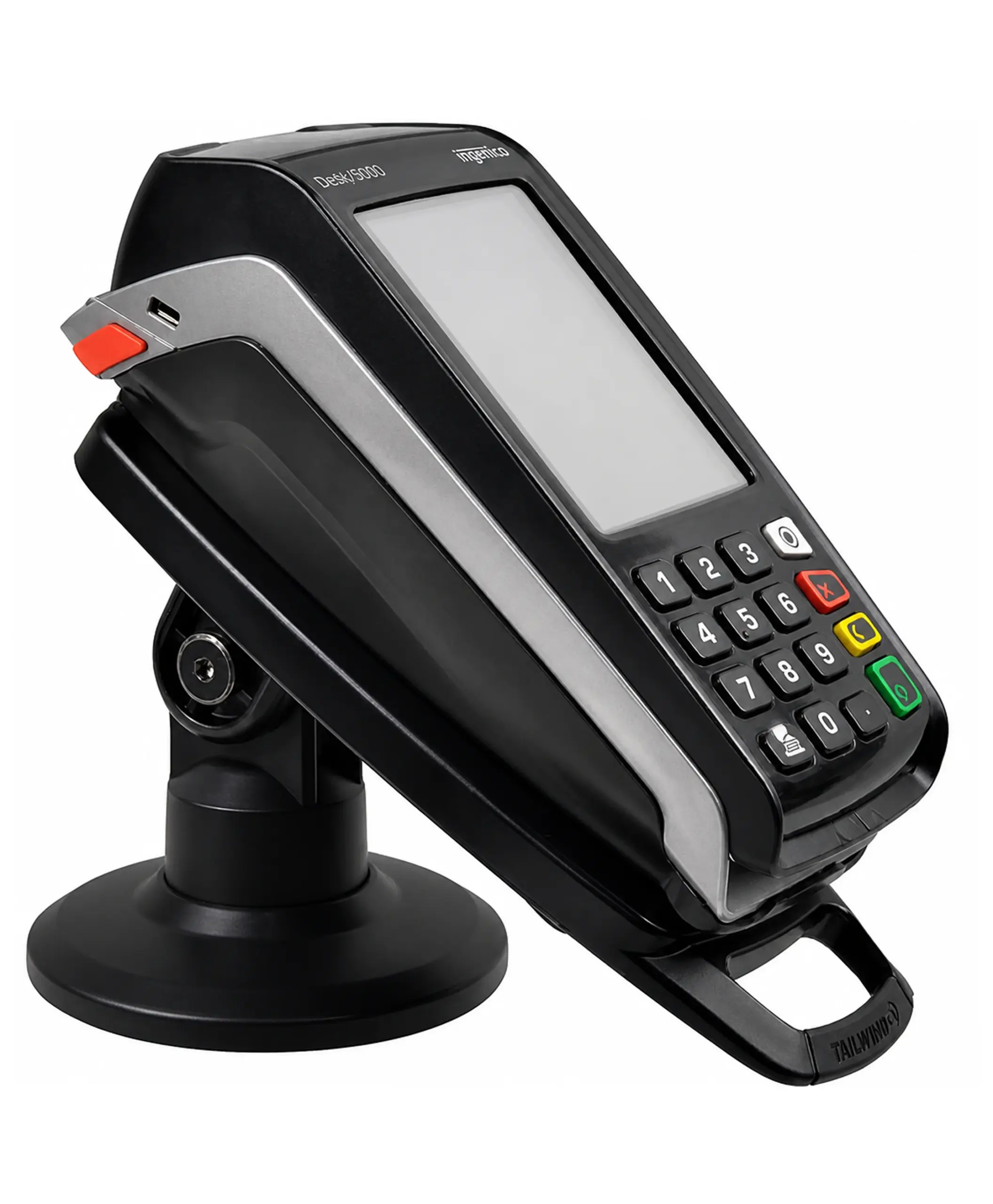 Ingenico Desk 5000 countertop payment terminal supporting secure pre-authorization and transaction completion