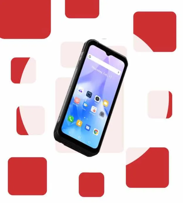 Smartphone with payment app for merchant transactions.