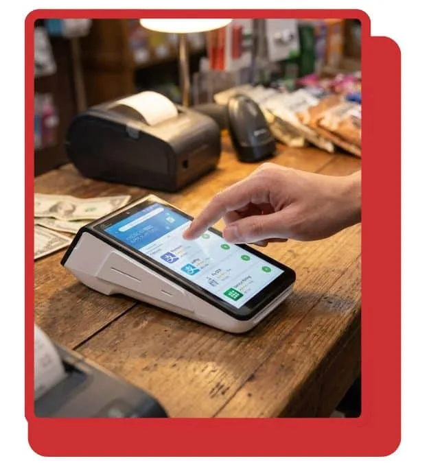 Contactless payment terminal for business transactions.