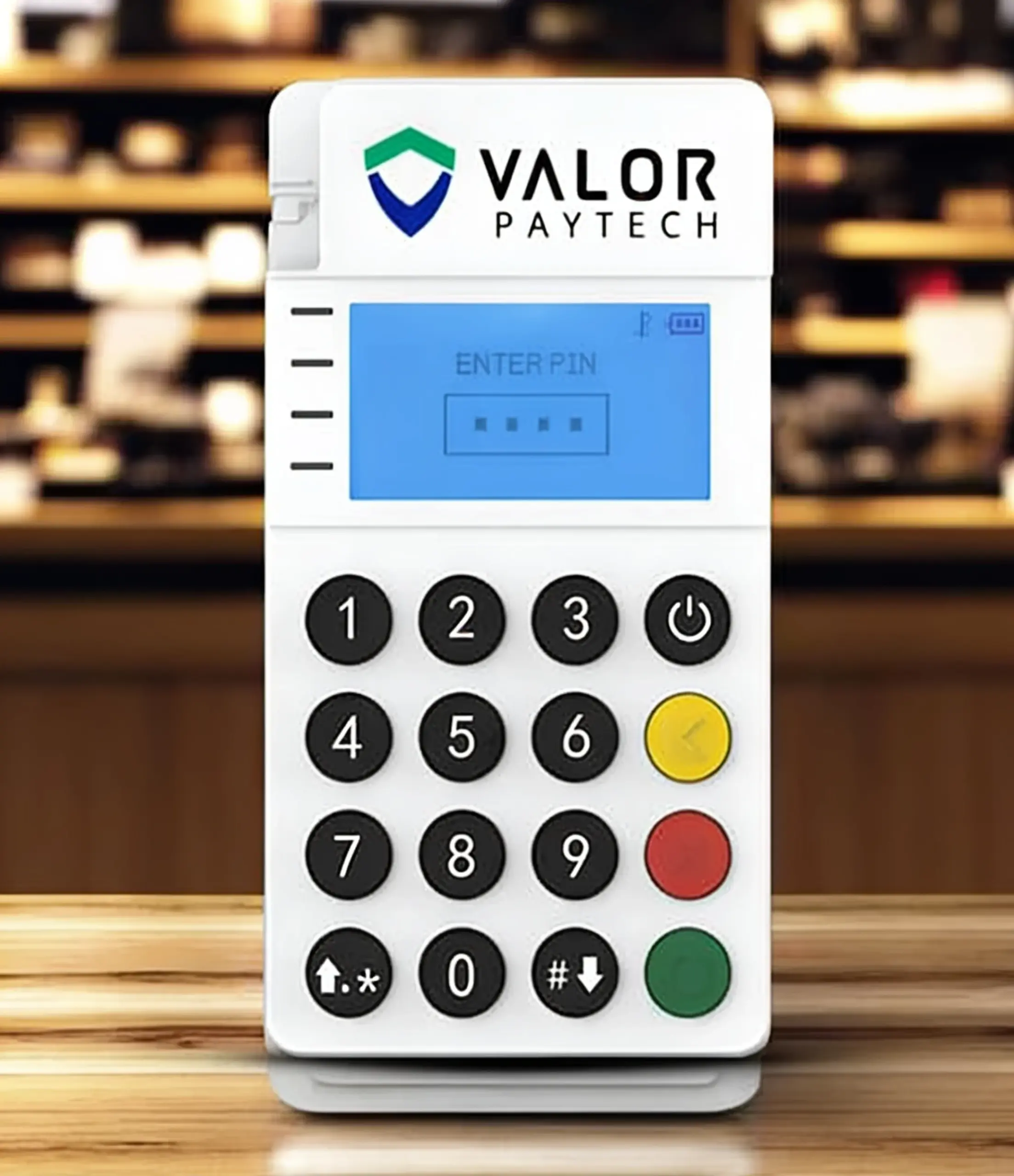 Valor RCKT Mobile POS portable payment terminal with display and keypad for processing secure transactions