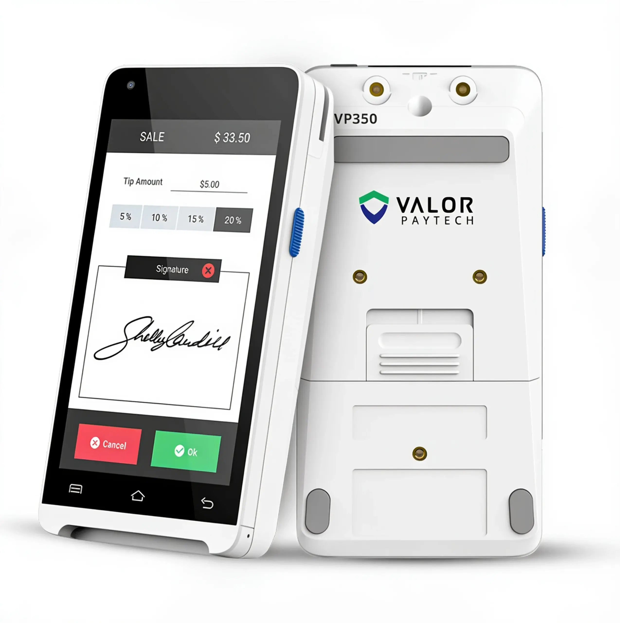 Valor VP350 Android PIN Pad supporting quick transaction voids and secure payment refunds