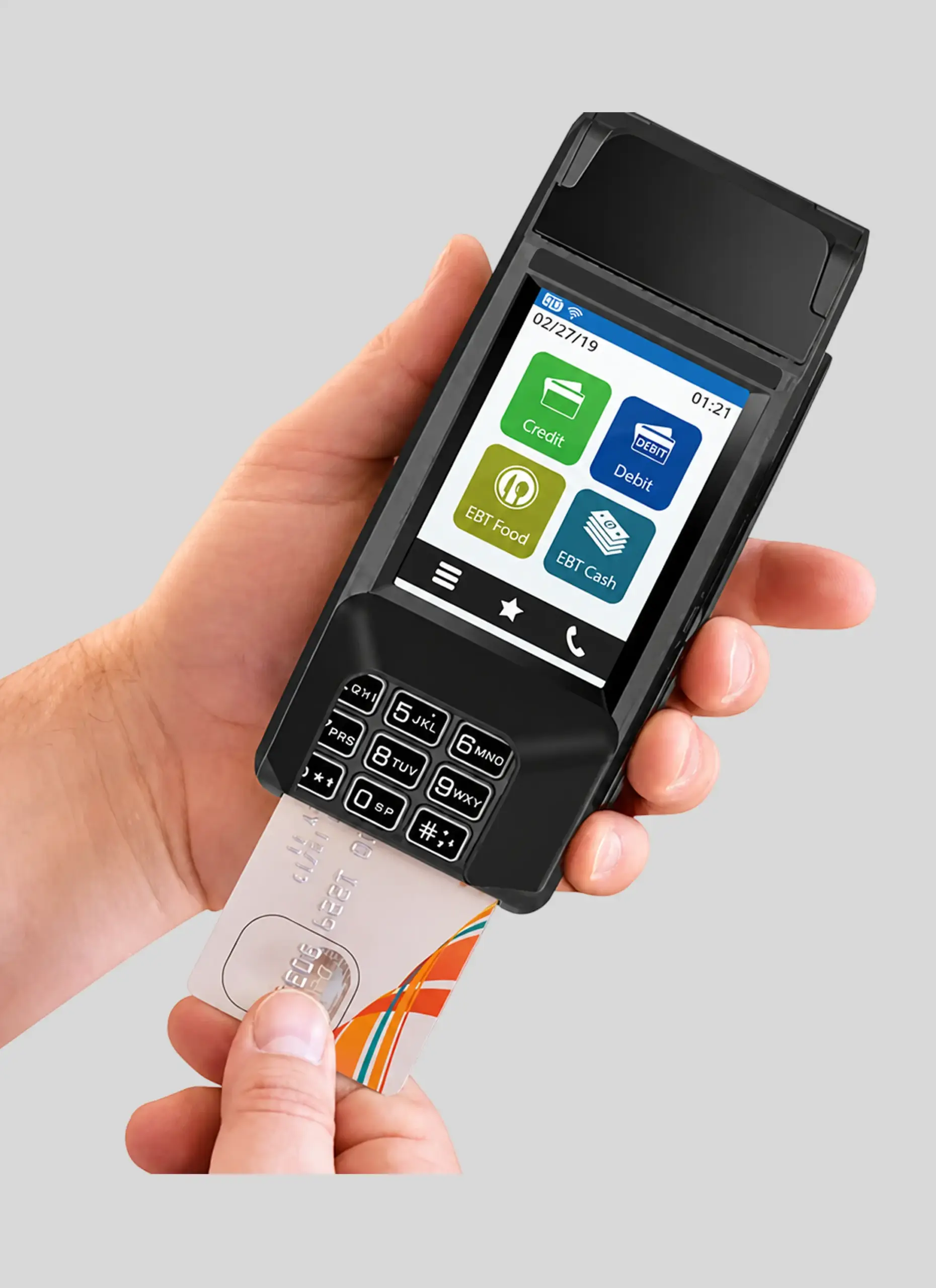 Dejavoo Z9 wireless payment terminal supporting server and clerk ID management for transaction tracking