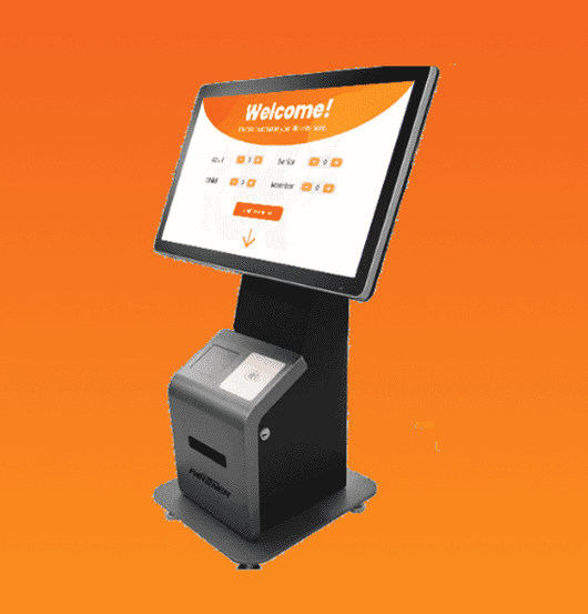 Touchscreen payment kiosk for seamless merchant transactions and payment processing solutions.