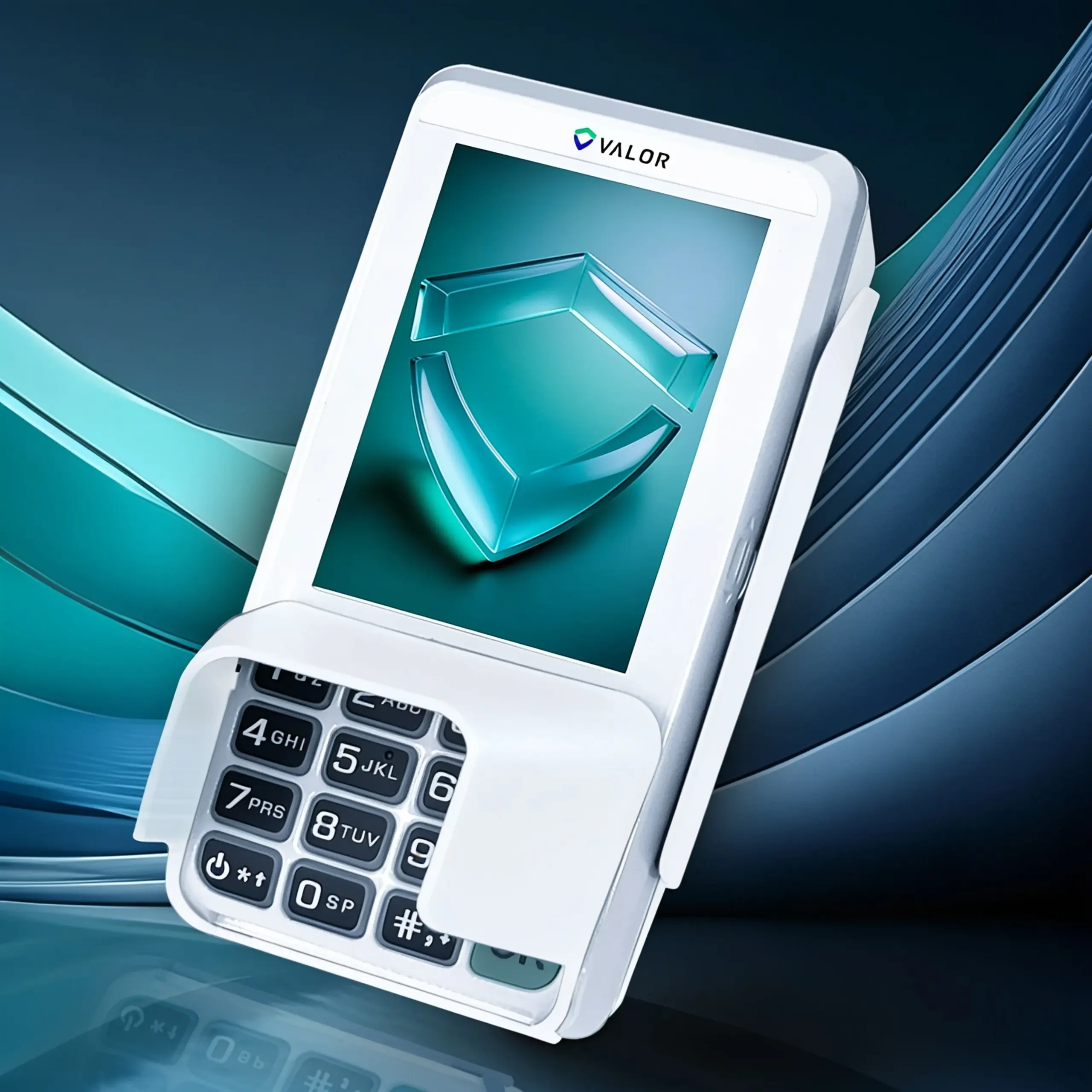 Valor VL300 Smart PIN Pad featuring a secure touchscreen and keypad for standalone credit card payment processing