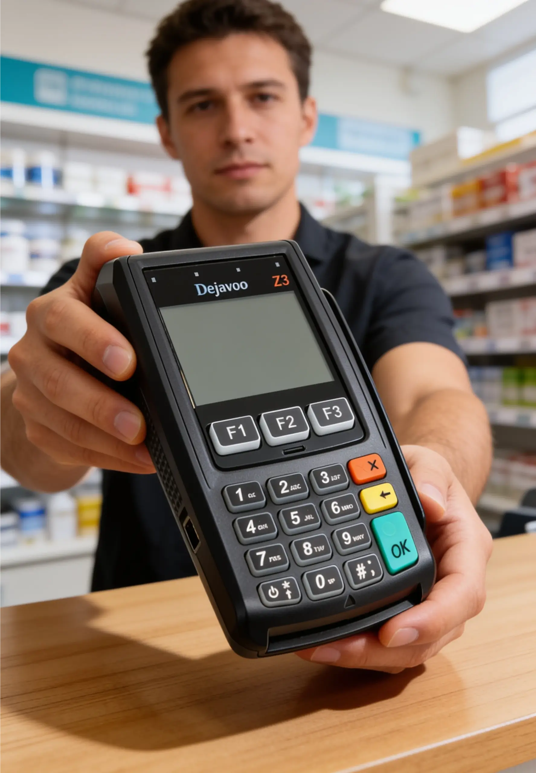 Dejavoo Z3 countertop payment terminal supporting secure in-person card payments