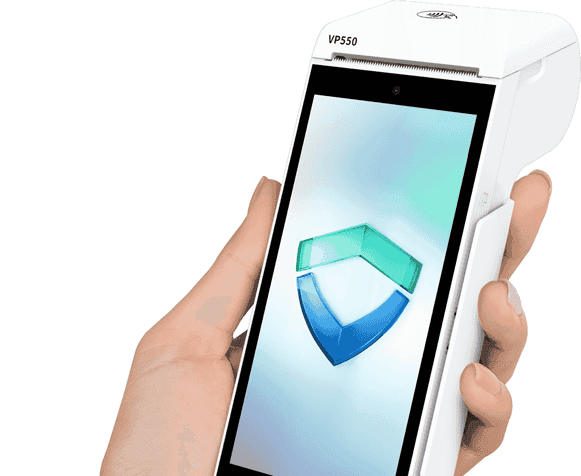 Contactless payment terminal for merchant services and secure transactions.