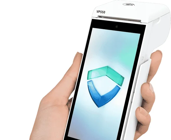 Contactless payment terminal for merchant services and secure transactions.