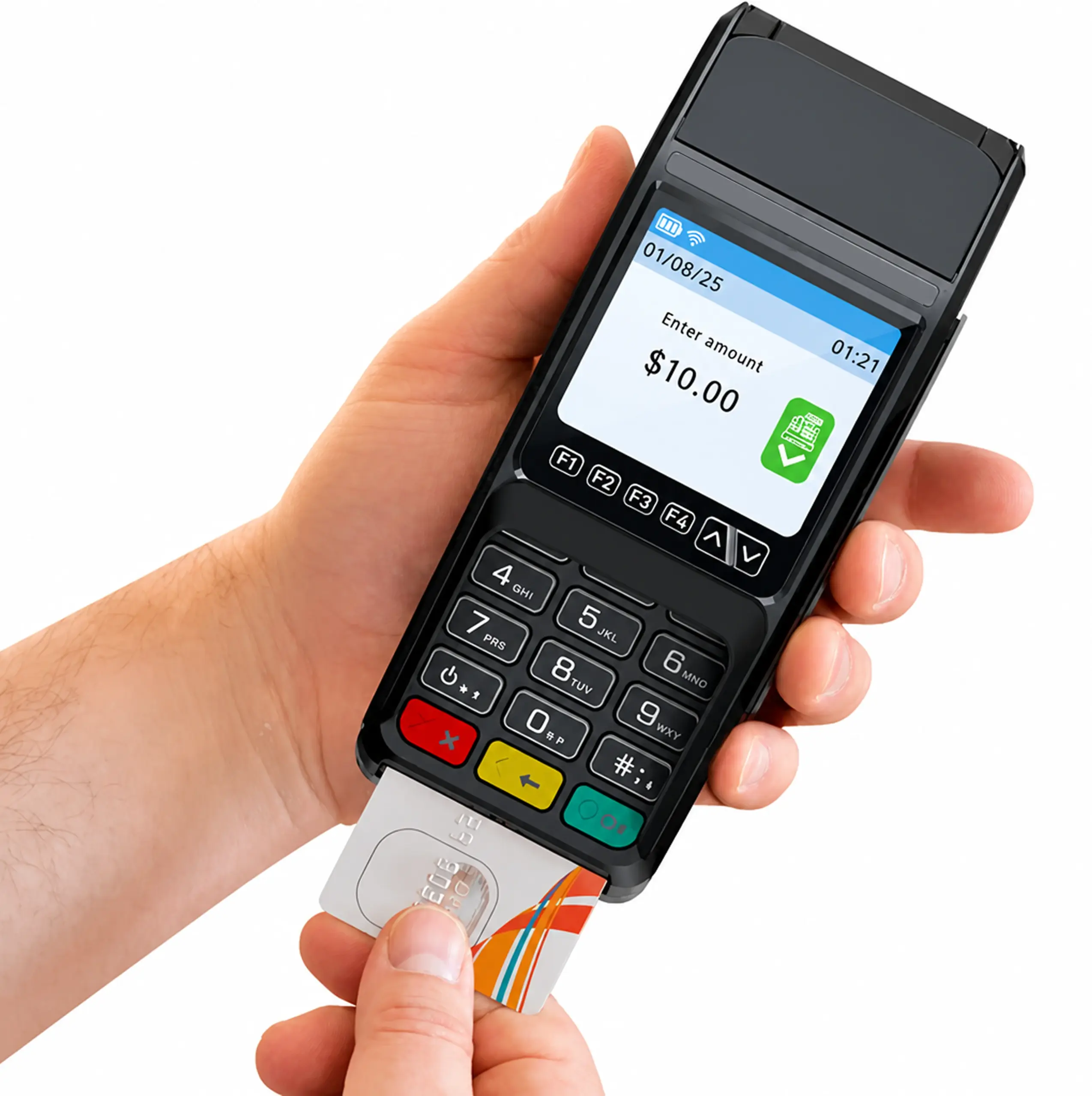 Dejavoo Z8 countertop payment terminal supporting secure pre-authorization and transaction completion